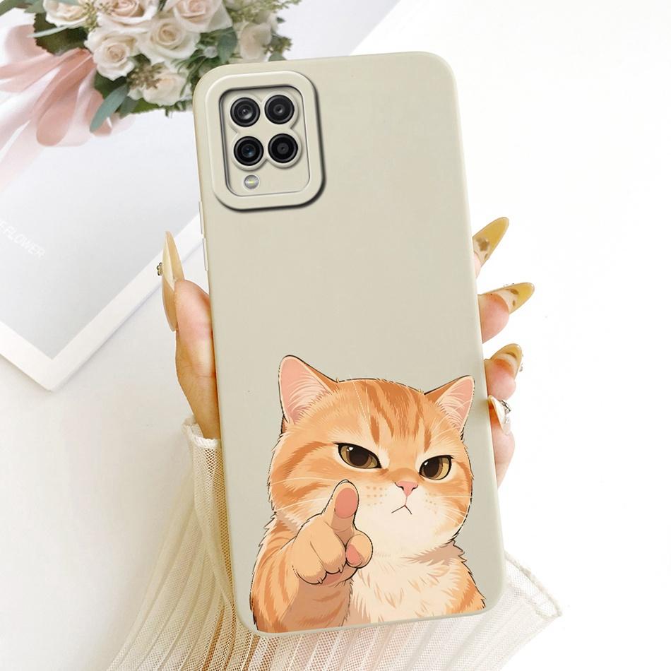 For Samsung Galaxy A12 M12 SM-A125F A127F Cute Cat Flower Butterfly Cartoon Phone Case Shockproof Soft Silicone Cases