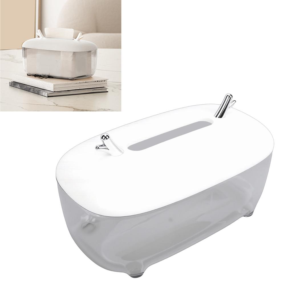 Stylish Tissue Box Cover Clear View Tissue Box Dispenser Holder with Anti Slip Bottom for Facial Tissue