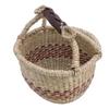 Picnic Basket Seagrass Woven Decorative Rustic Small Storage Basket with Handle for Desk Organizing