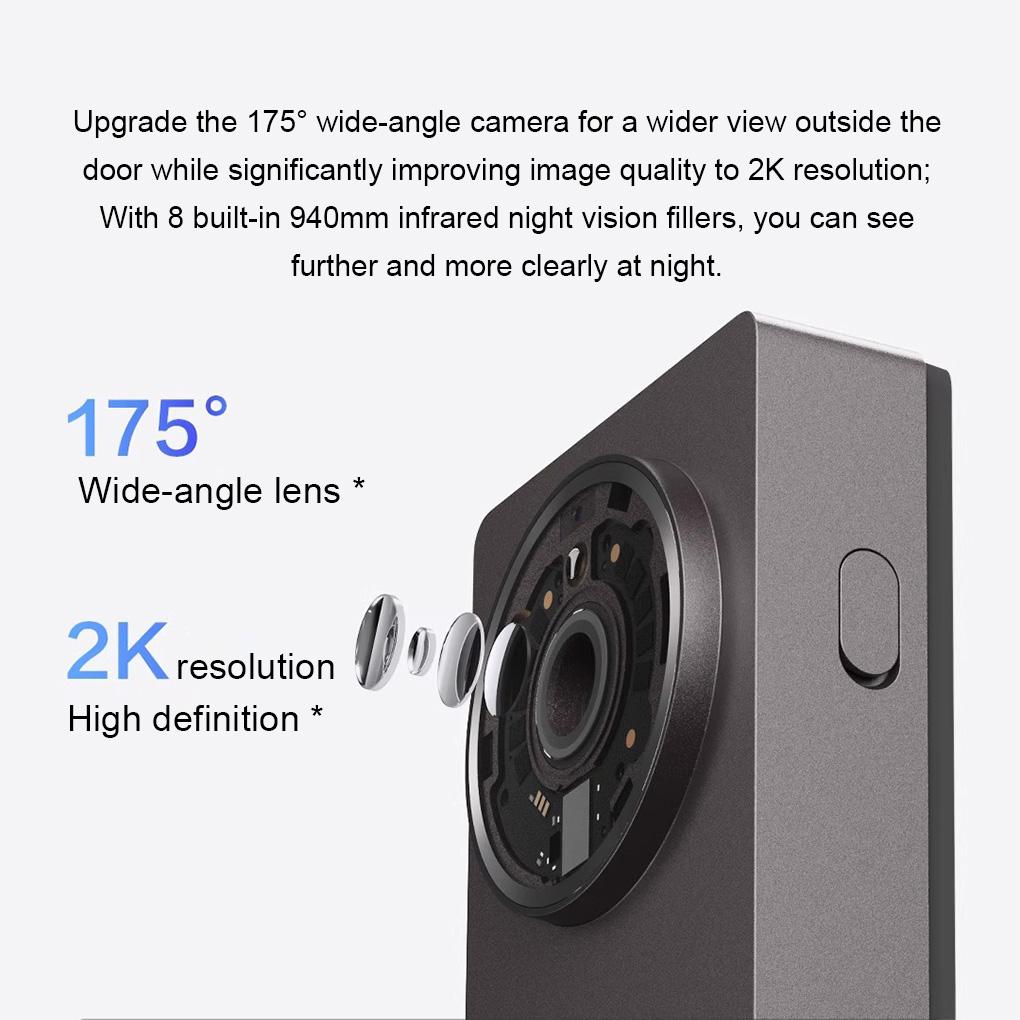 2K Ultra HD WiFi Video Doorbell Outdoor Wireless Camera Detection 2-Way Audio IP66 Wireless Door Bell With HD Wide-Angle Lens