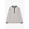 Henry Neck STripe Long Sleeve T shirT  9106222221ar 