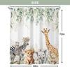 Kids Woodland Animal Eucalyptus Shower Curtain Cute Spring Leaves Fun Cartoon Botanical Wildlife Bathroom Set Boys Girls Nursery