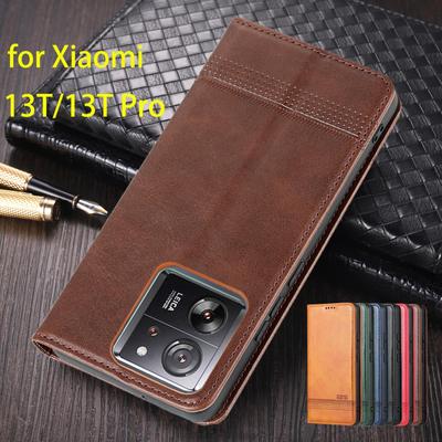 Deluxe Magnetische Adsorptie Lederen Fitted Case voor Xiaomi 13T /Xiaomi Mi 13T Pro Flip Cover Beschermhoes Capa Fundas Coque