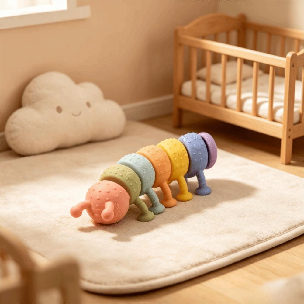 Cute Fidget Slug Toy 3D Articulated Stretch Caterpillar Toy Teeth Grinding Toy Children Gifts