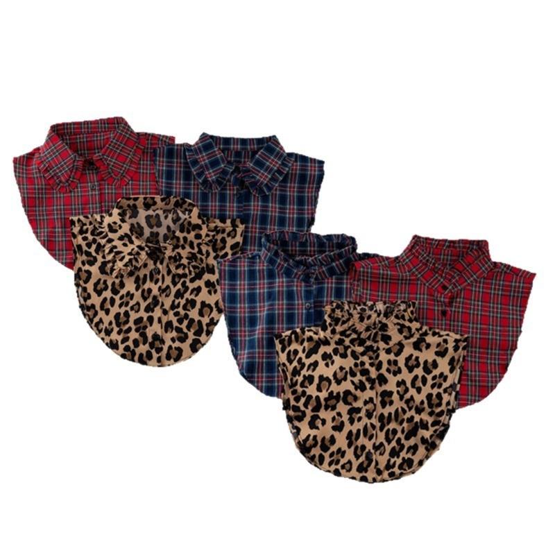 Checkered Pattern Detachable Collar Soft Polyester Fabric Decorative Lapel Collar For All Day Wear Women Accessories