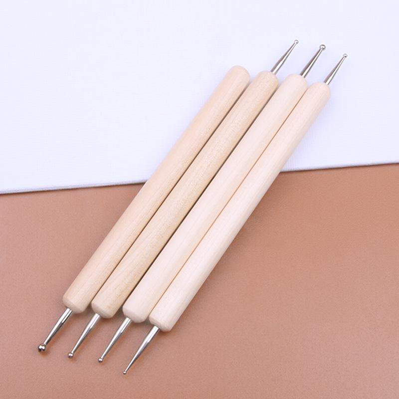 Beginner Pottery Tools & Wood Impression Pen Set for Clay Sculpture and Polymer Clay.