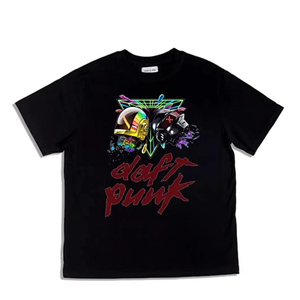

2025 Daft Punk футболка летняя мужская хлопковая футболка женская повседневная одежда унисекс женская мода однотонная с коротким рукавом уличная одежда XXXXL
