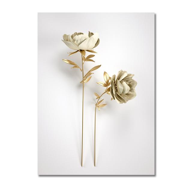 Modern Visual Wall Art Canvas Painting Nordic Golden Flower Posters And Prints Pictures Home Decor