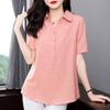 Loose Cotton Linen Short Sleeve Shirt Thin Summer Mom's Pure Cotton Top Large Size Women's Casual Fashion T-shirt