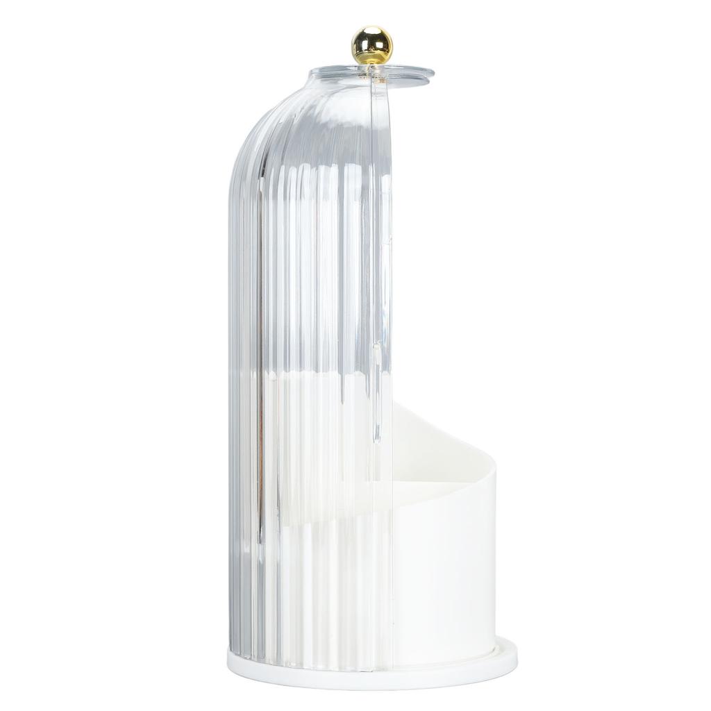 Makeup Brush Holder with Lid Clear Dustproof 360 Degree Rotating Makeup Brush Holder Organizer for