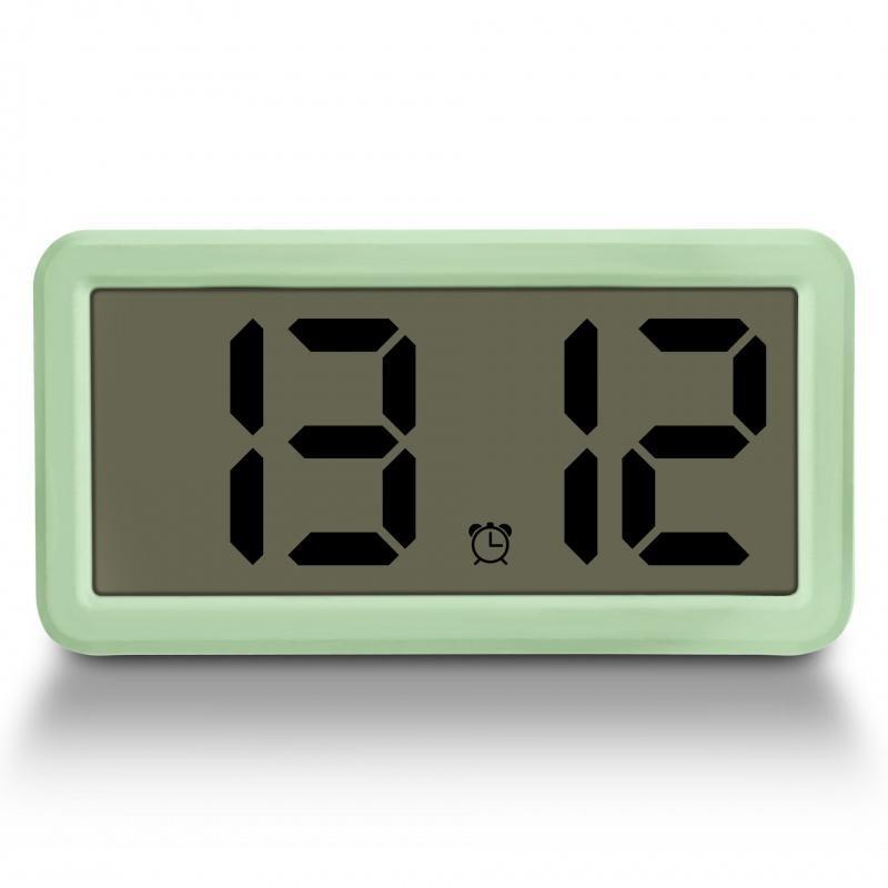 

Цифровой будильник с питанием от батареек, отображение времени и даты, настольные часы с функцией повтора сигнала 12/24 ч, настенные ЖК-часы с батареей CR2032 зелёный