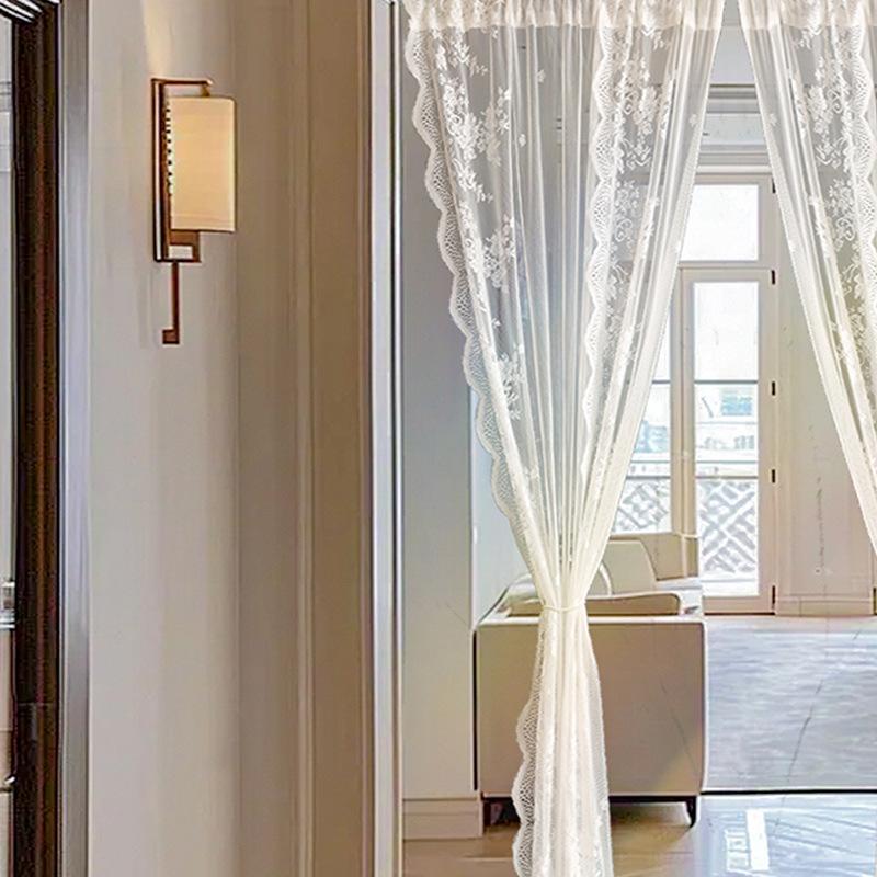Door Curtain Princess Wind Dream Screen Curtain Balcony Living Room Study Dining Room White Window Screen Door Curtain Partition