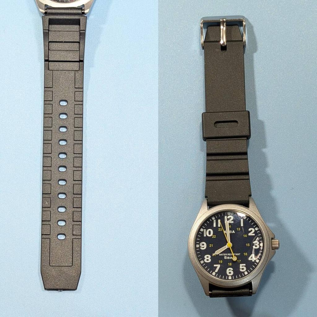 SEIKO ALBA Battery and Strap Working Men's Watch, Replaced, Condition, S-90