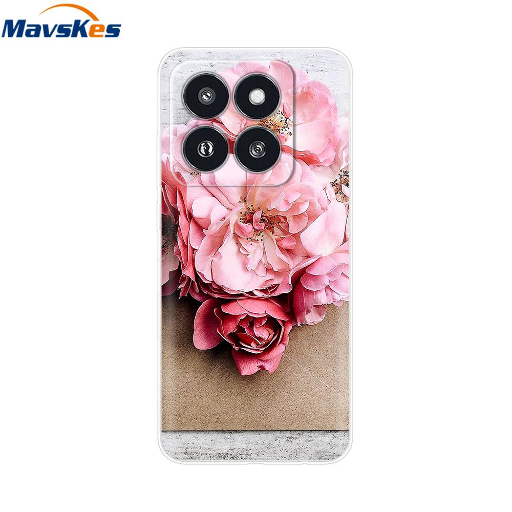 Phone Case For Xiaomi 14 Pro Case Soft Clear Painted Silicone Bumper Capa For Xiaomi 14 13T Mi 13T Pro Protect Transparent Cover