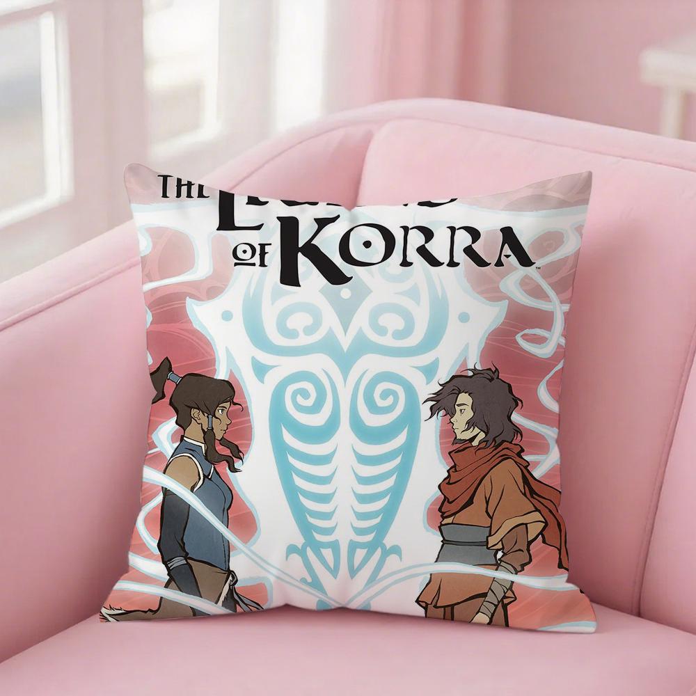 Cartoon A-Star The Legend Korra Pillow Case Square Double-Sided Printing Short Plush Sofa Cushion Cover Bedroom Bedside Pillow