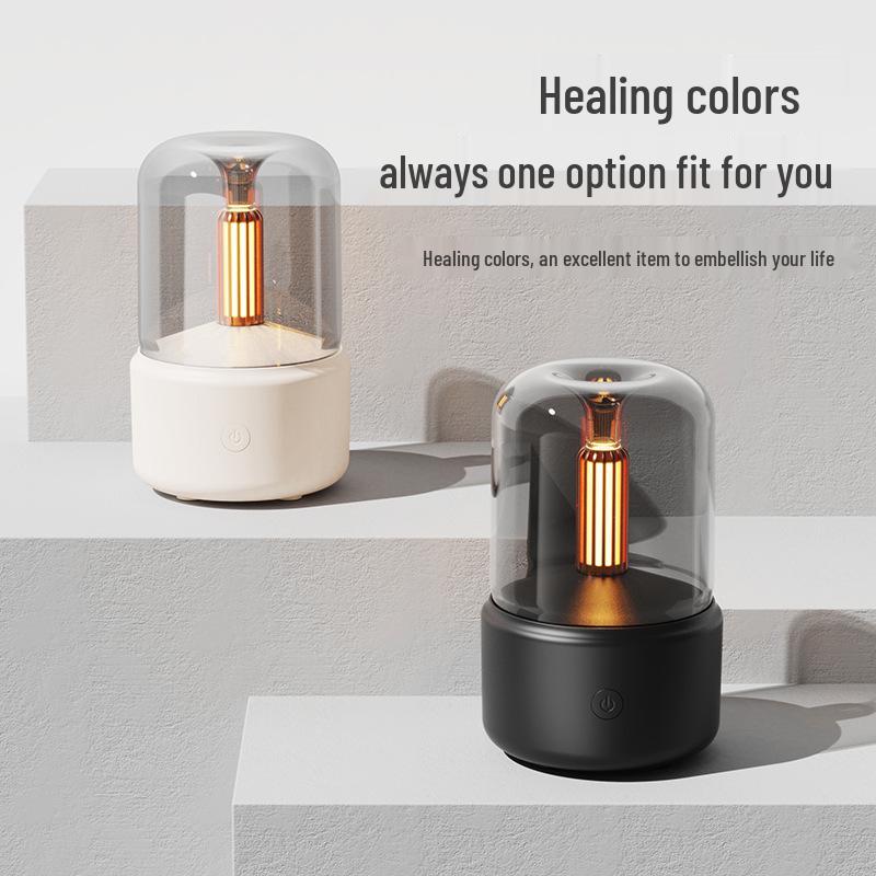 Ultrasonic Essential Oil Diffuser & Aromatherapy Humidifier with Candlelight Effect