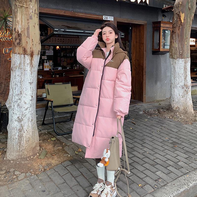 

Удлиненная выше колена, Новая зимняя куртка с хлопковой набивкой, Утепленная, Корейская версия, Универсальная, Свободная куртка с хлопковой набивкой XL