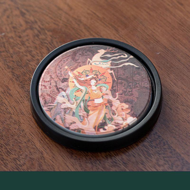 1PCS New Chinese Style Ceramic Absorbent Coaster Heat-resistant Anti-skidding Kung Fu Tea Cup Holder Insulation Pad