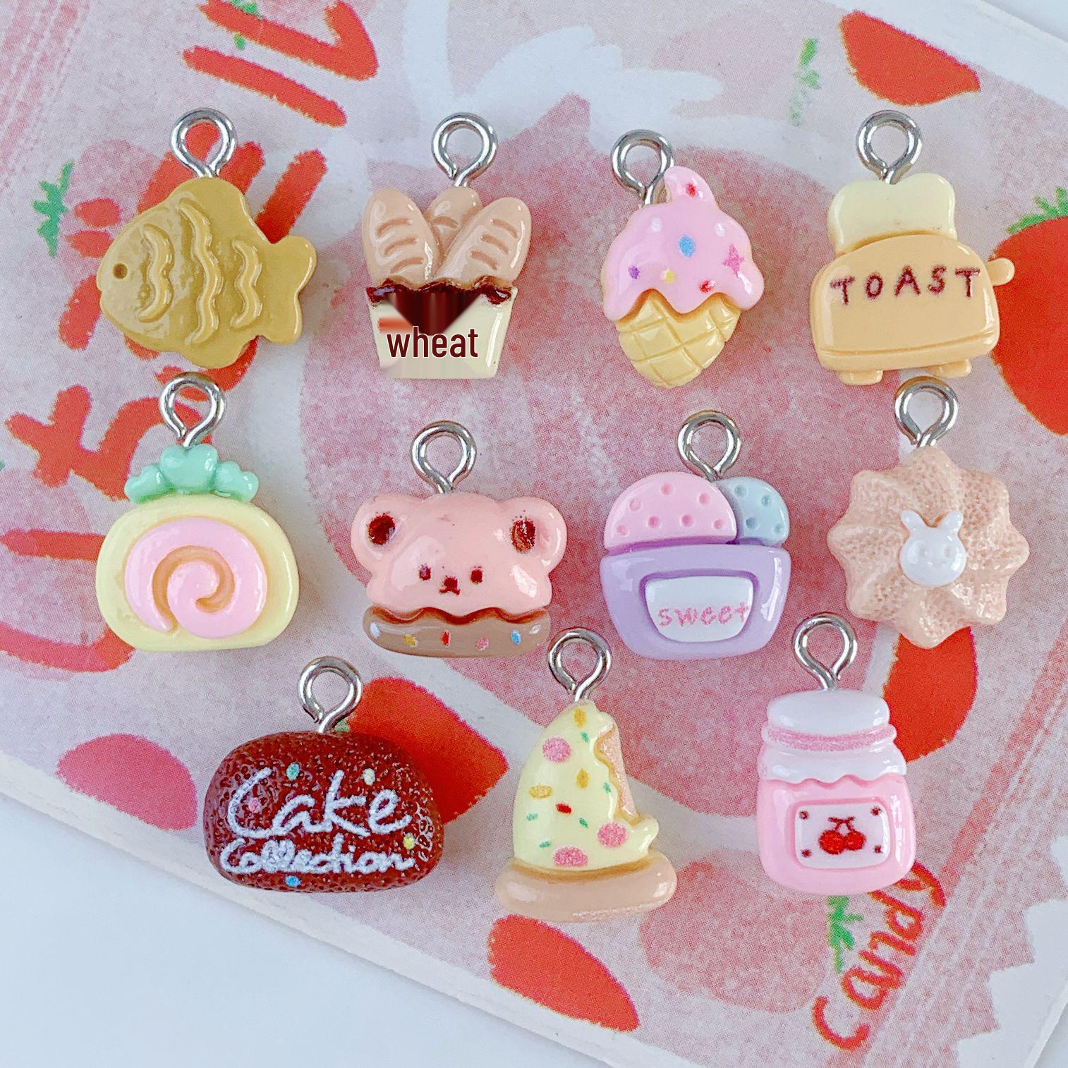 

Mini Bread Cake Cookie Ice Cream Cone Resin Charms and Keychains