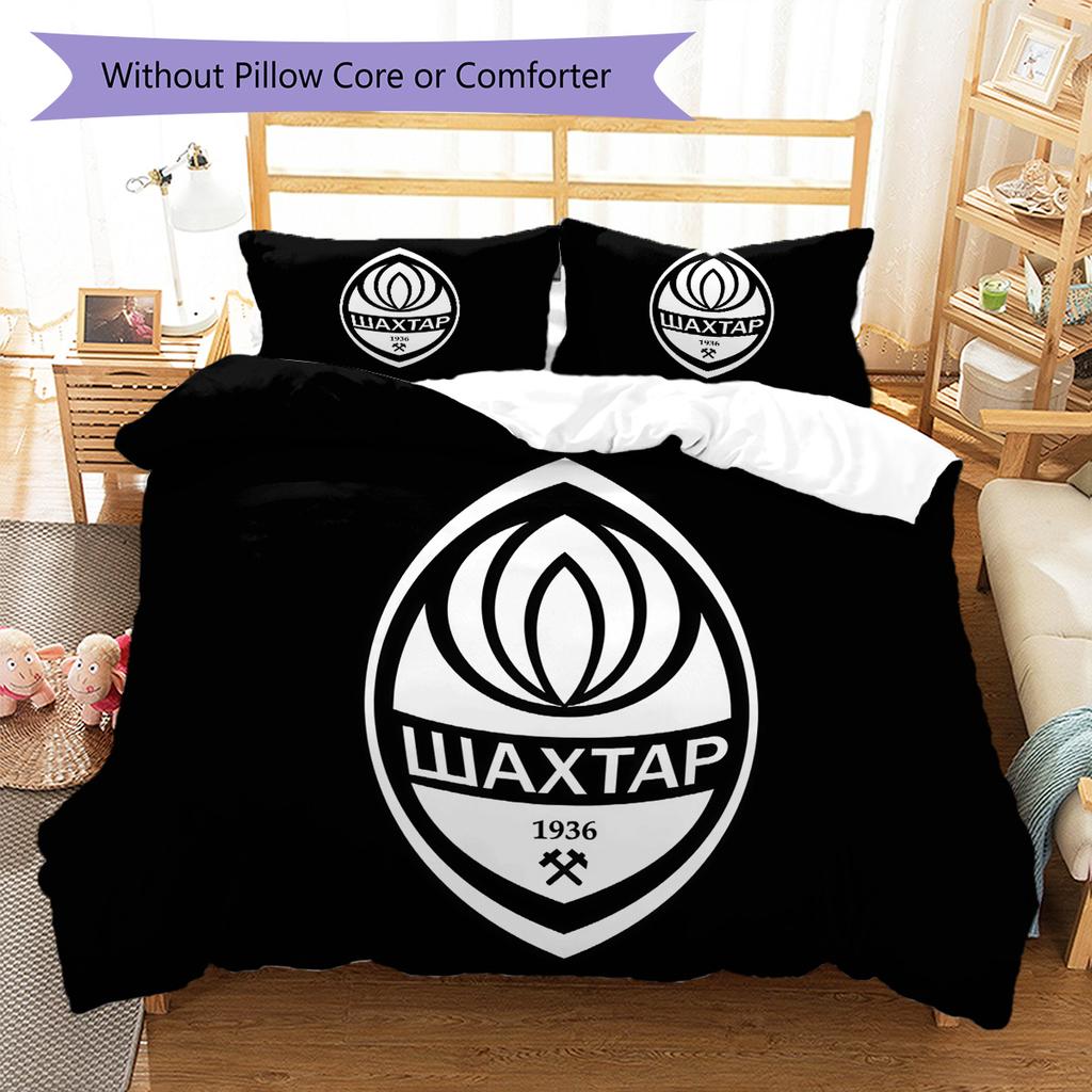 FC Shakhtar Donetsk TappetoMotivo Biancheria da Letto Trapunta Set Copripiumino Federa Decorazione Casa Regalo di Compleanno (1 * copripiumino + 2 * federa, senza nucleo)