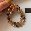 French Retro Tiger's Eye Stone Pearl Beaded Magnetic Bracelet Maillard Fashion Bracelet Light Luxury High-end Jewelry Women