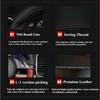 Hand-Stitched Black Perforated Microfiber Leather Steering Wheel Cover For Mazda 3 Axela Mazda 6 Atenza Mazda 2 Car Accessories
