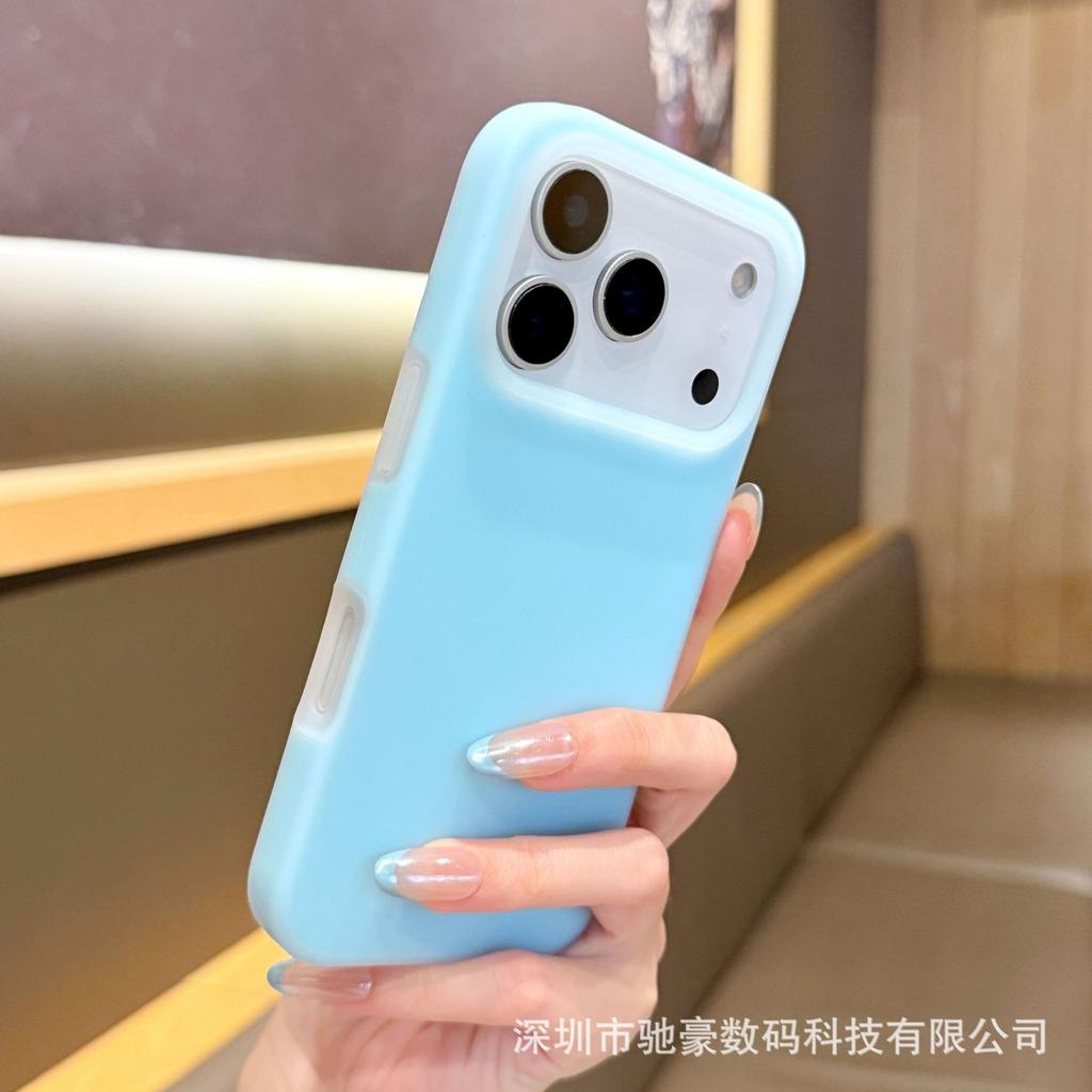 Liquid jelly magnetic attraction is suitable for iPhone17promax solid color mobile phone case Apple 16 simple skin feeling 15 anti-drop.