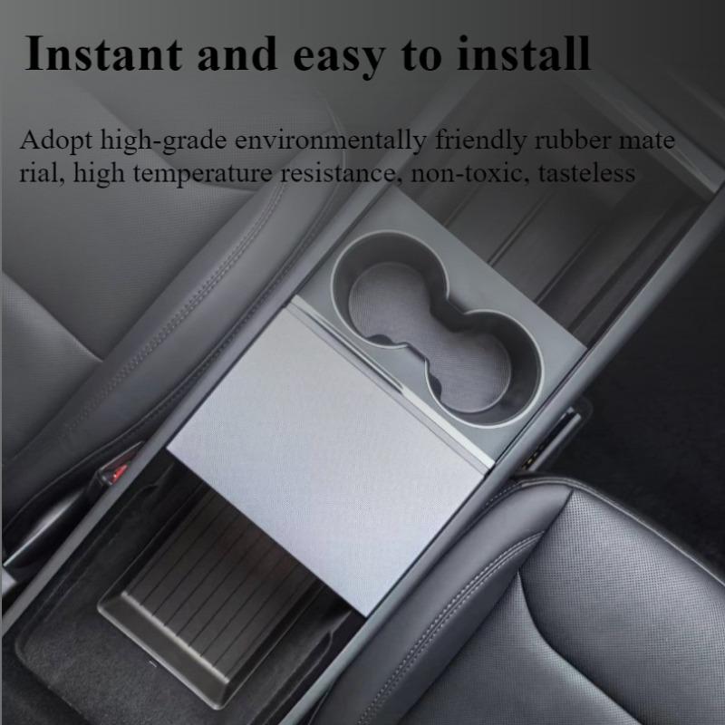 For Tesla Model Y Juniper 2025 TPE Waterproof Central Control Storage Box Armrest Under Stowing Tidying Organize Car Accessories