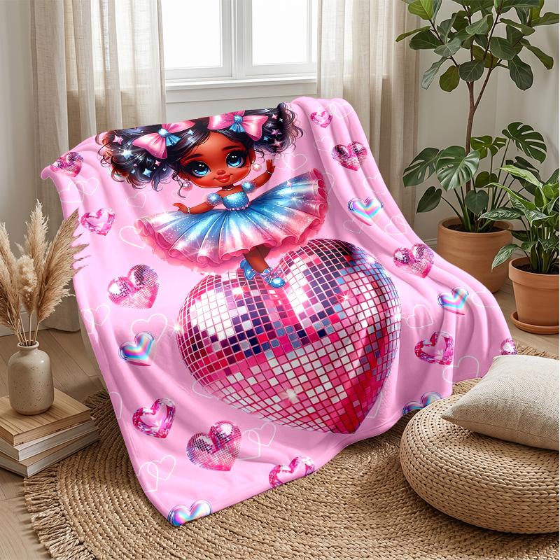 Mädchen, das Spinnen liebt Thema Decke Leicht Warm Flanelldecke Dekorative Überwurfdecke für Heimdekoration