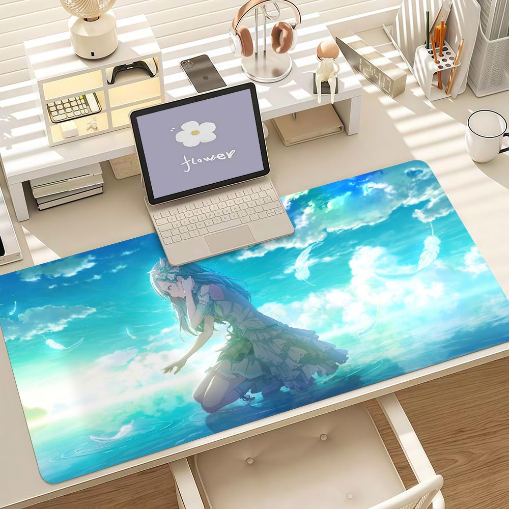 Virtual Idols H-Hinomori S-Shizuku Mouse Pad Anti Slip Rubber Edge Locked Thickened Laptop Gaming Desk Mat