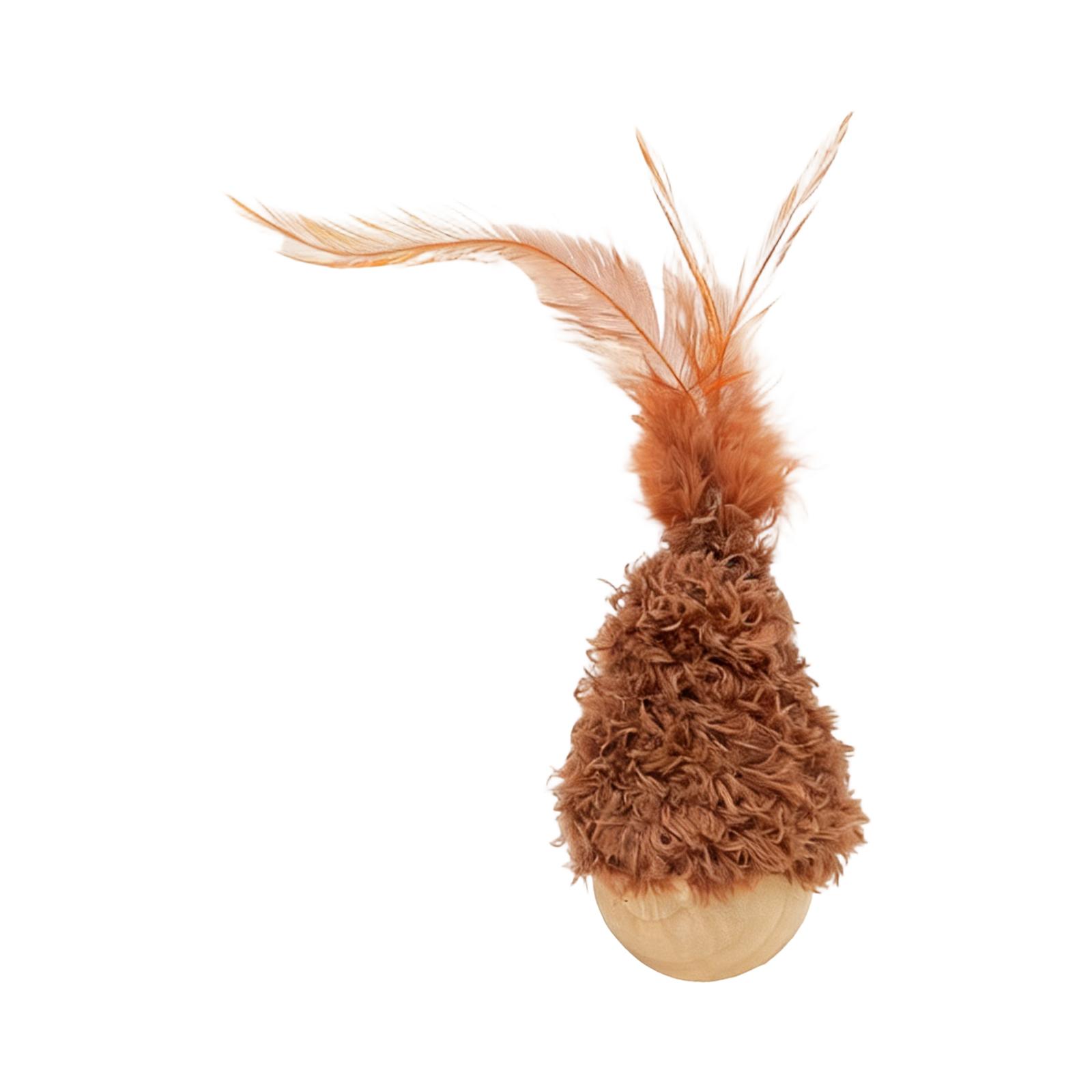 

Interactive Cats Toy, Wobble Cats Ball With Feather & Catnip, Self-Play Toy For Boredom Relief & Exercise One Size коричневый