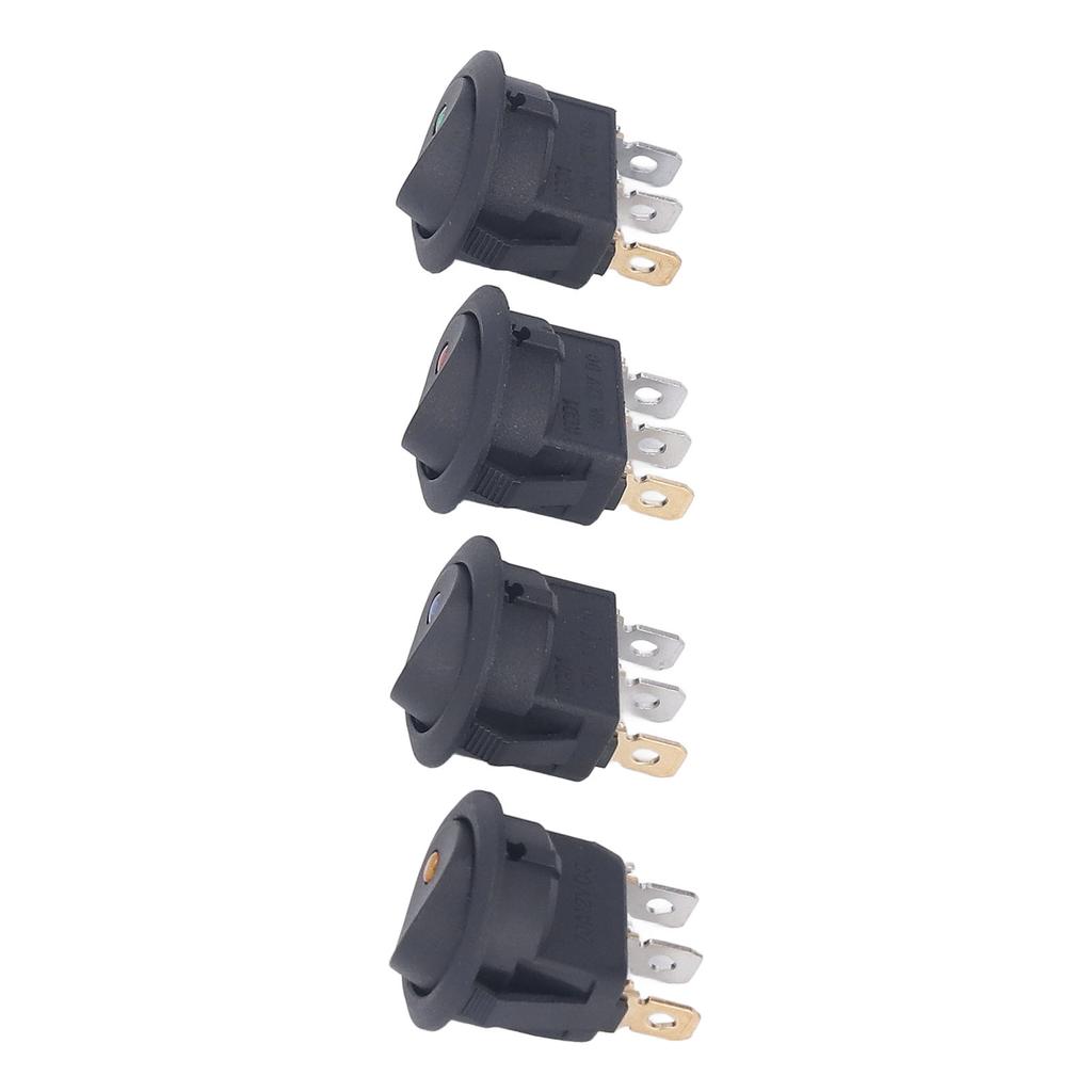 4PCS 12V Round Power Switches 3 Pin 2 Position LED Switch Boat Toggle Rocker Switch 20mm