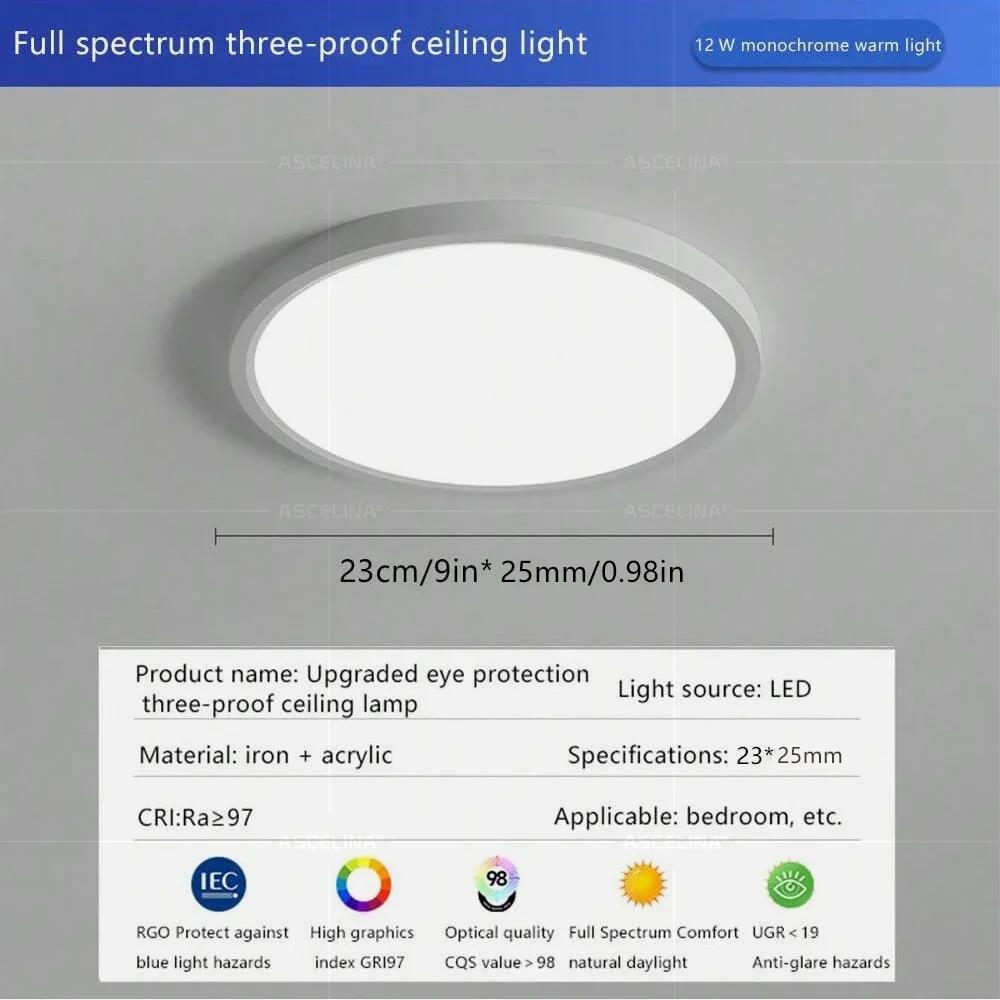 

Современный светодиодный потолочный светильник, ультратонкий 2,5 см, безопасный для глаз светильник для кабинета, спальни, гостиной, прихожей, гардероба, домашний декор, освещение Warm White