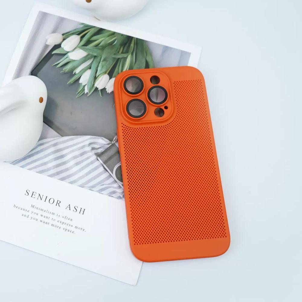 Applicable to iPhone17Pro matte breathable mobile phone case Apple 15 heat dissipation mesh 16 anti-drop 13 protective case X78