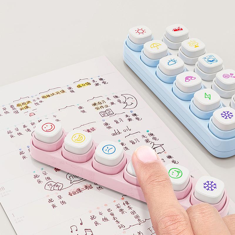 1 Set Kawaii Stamps Stationery For Journal Planner Arts Diy Crafts Album Scrapbooking Decorative Stamps Accessories