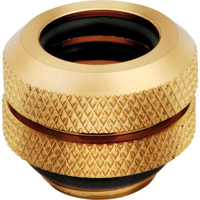 Corsair Hydro X Series XF Hardline 12mm OD Fittings 4 Pack BSPP Port Threads Solid Brass Durable Compatible with Additional Hydro X Gold (G1/4"