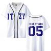 KPOP None of My Business Merch Baseball Jersey T-shirt YUNA RYUJIN CHAERYEONG LIA YEJI V-Neck Short Sleeve Graphic Tees