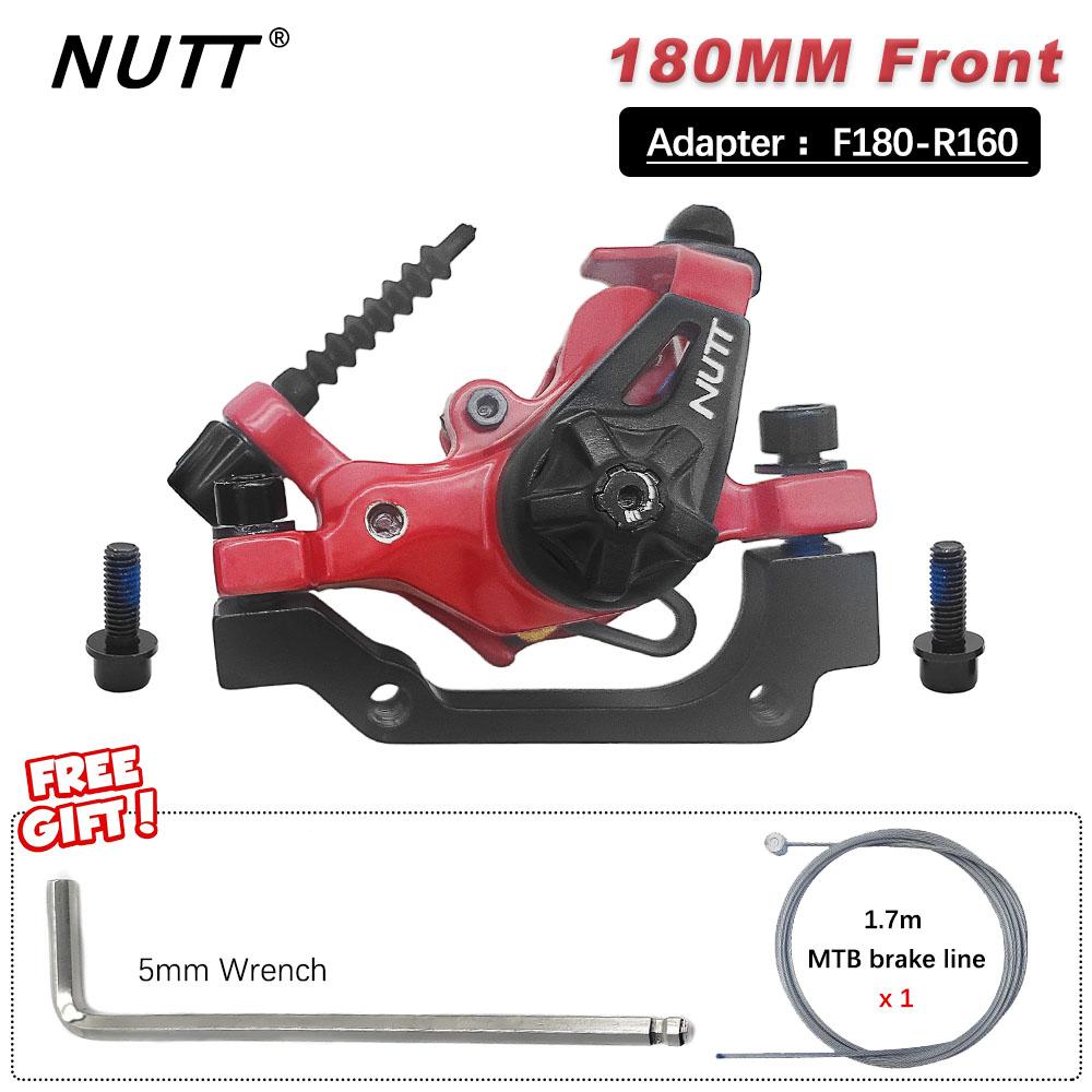 NUTT MTB Mountain Bicycle Discs Brake Red Color Brakes Line Caliper 160MM Disk 180MM Rotor For BMX Scooter Front Rear Bike Parts