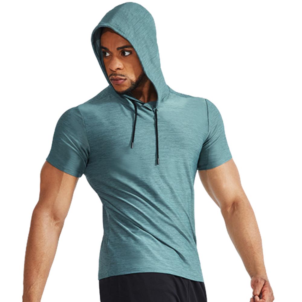 Kortermet T-skjorte sommerhette herregenser Stor størrelse Løs sportstopp Pustende Hurtigtørkende