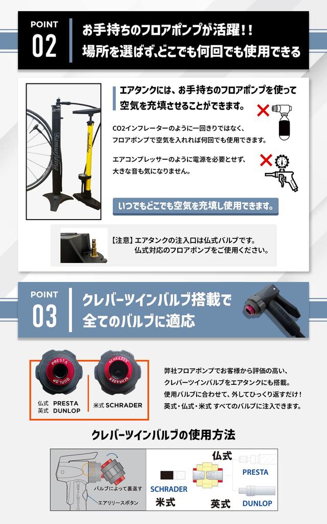 Samuriding Tire Booster Tubeless Bead Inflator Air Tank for Presta, American, and British Tires, SIG-AT01 (Black)