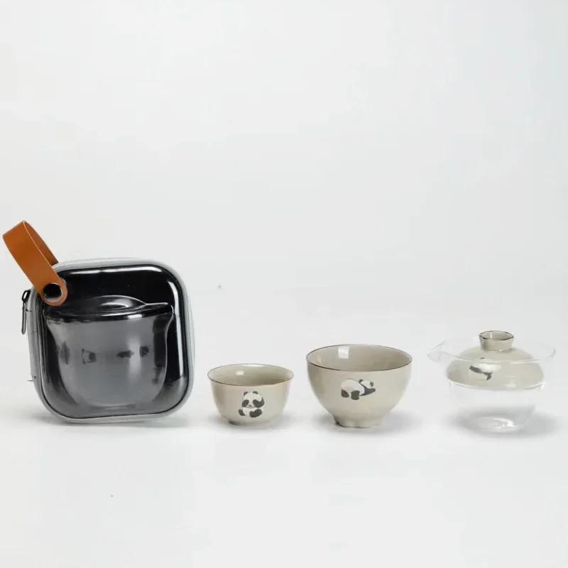 Travel Tea Set Teapot Quick Cup Simple and Portable Outdoor Carry One Pot One Cup Two Cups Gift Kung Fu Tea Set Chinese Tea Set