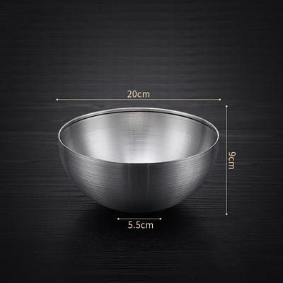 304 Stainless Steel Fruit Salad Bowl Korean Large Capacity Soup Rice Noodle Bowl Silver Gold Multifunctional Food Container