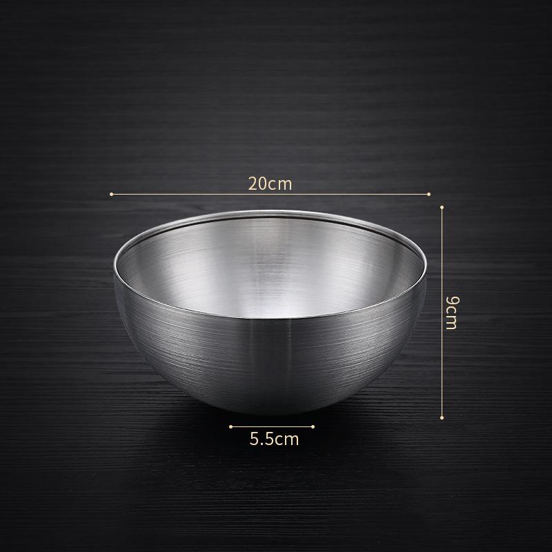 304 Stainless Steel Fruit Salad Bowl Korean Silver Gold Soup Rice Noodle Bowl Multifunctional Large Capacity Food Container