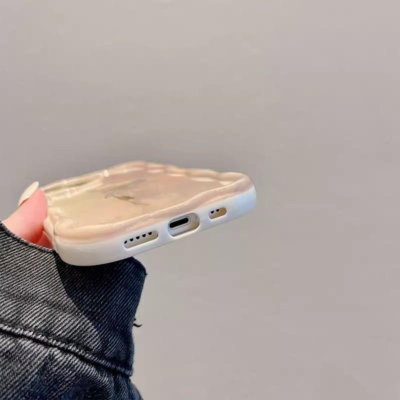 Applicable To Apple 15promax Mobile Phone Case IPhone 14  13 Gradient Oil Painting Rose Silicone Soft Shell