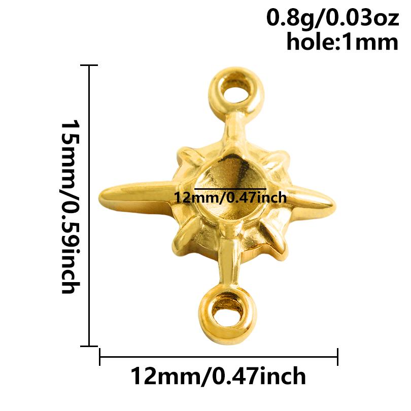 5pcs/Lot Gold Color Geometric Cobochons Stainless Steel Blank Settings Oval Heart Round Pendants For Jewelry Making Charms Bulk
