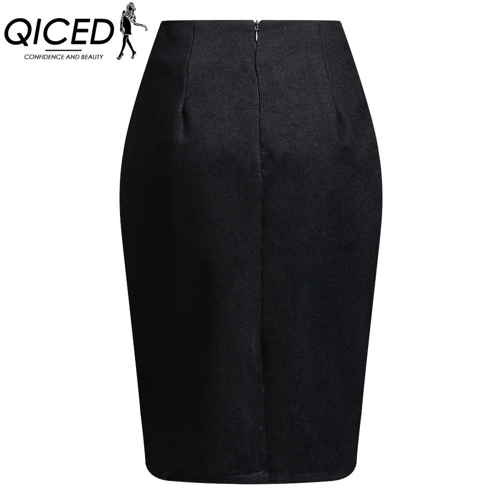

QICED Женская Модная Повседневная Летняя Весенняя Юбка S чёрный