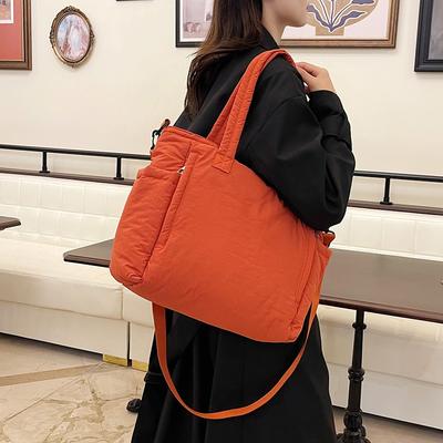 Vielseitige Nylontasche mit großem Fassungsvermögen, Messenger-Tasche für Studenten, Pendeln zur Arbeit, Schultertasche, Baumwollkleidung, Tragetasche, Damen