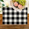 4pcs Black and White Checkered Placemats, 11.81x17.72- Durable, Rectangular Table Mats for Dining, Kitchen, and Party Decor