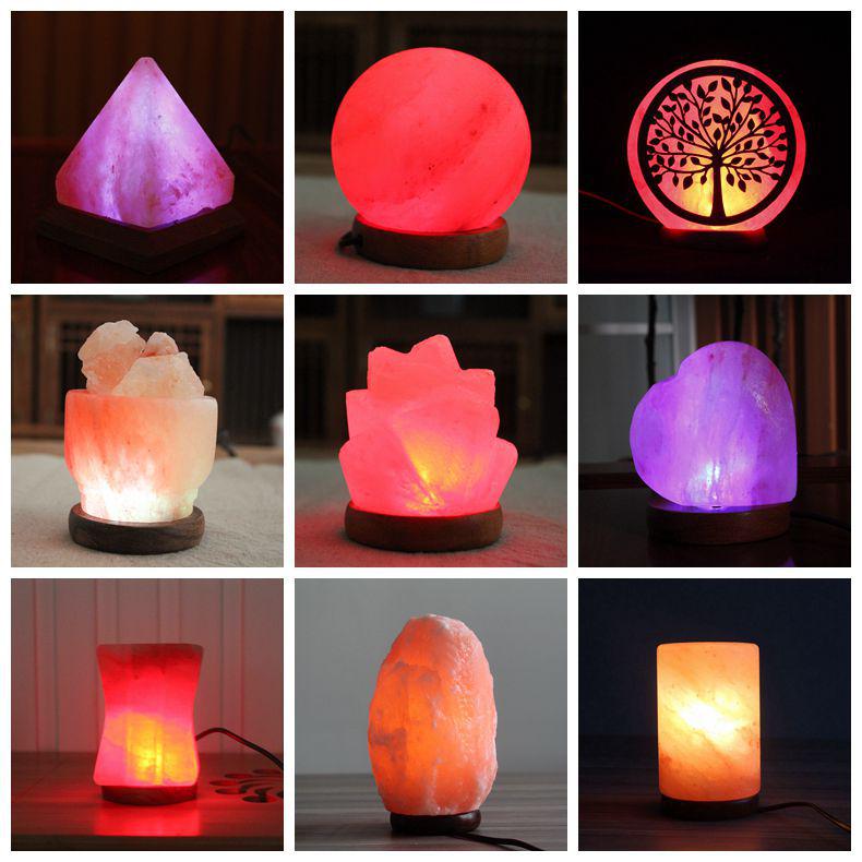 Himalayan Salt Pyramid LED USB Night Light - Crystal Ambience Lamp, Chinese Style