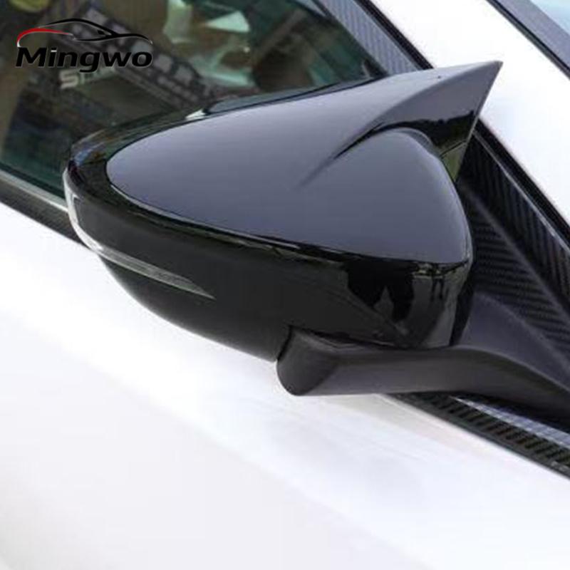 Bull horn rearview mirror protective cover bright black ABS material For Ford Focus MK4      2024